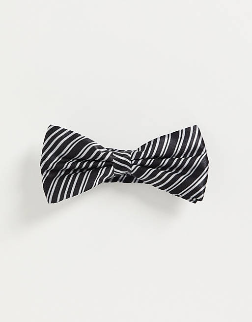 Bolongaro Trevor bow tie in black and silver stripe
