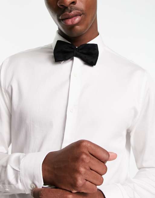 Bolongaro Trevor bow tie in black velvet floral print 