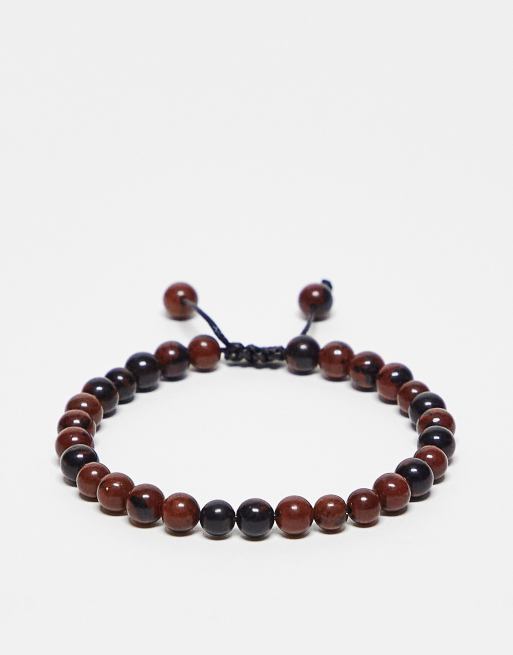Bolongaro Trevor - Bracciale con perline rosse e marroni