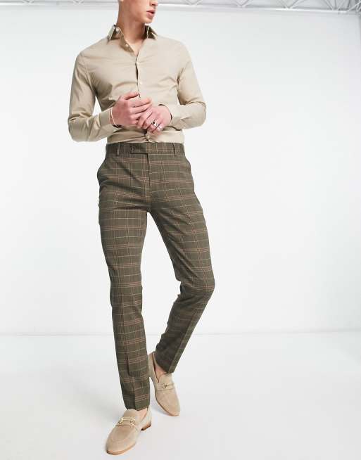 Bolongaro Trevor brown check suit pants 
