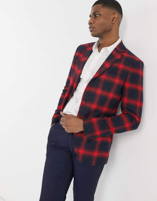 Bolongaro Trevor buffalo check super skinny suit jacket (21501305)