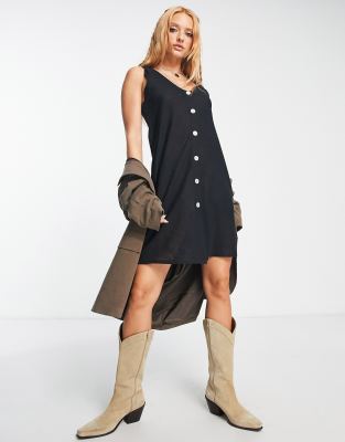 Bolongaro Trevor Button Down Mini Dress In Black