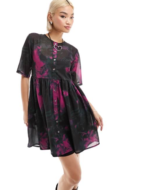 Bolongaro Trevor button down printed mini dress in multicolour