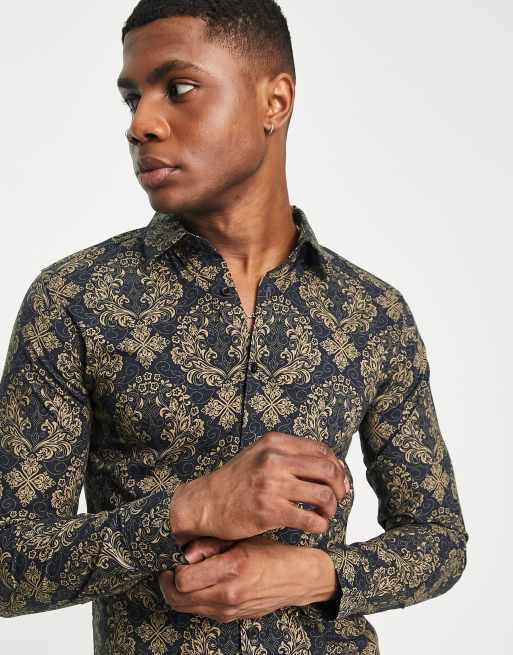 Bolongaro Trevor Camicia skinny con stampa barocca ASOS