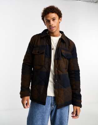 check collared jacket in multi