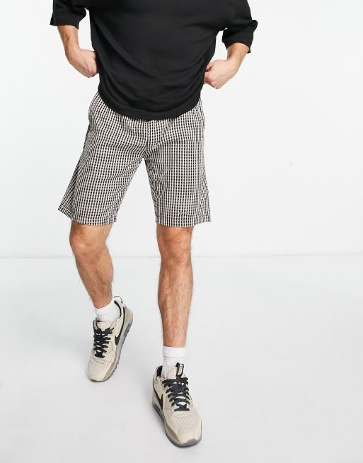 Grey check sale shorts mens