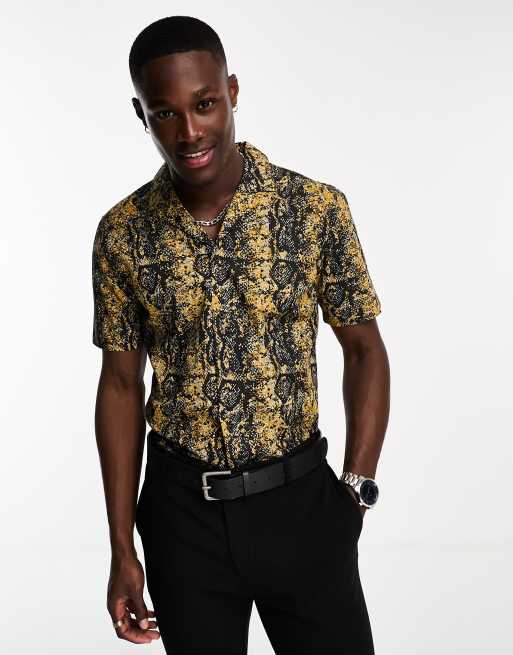 Bolongaro Trevor - Chemise imprimée à manches courtes - Noir et jaune
