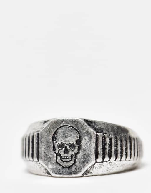 Bolongaro Trevor chunky skull ring in silver