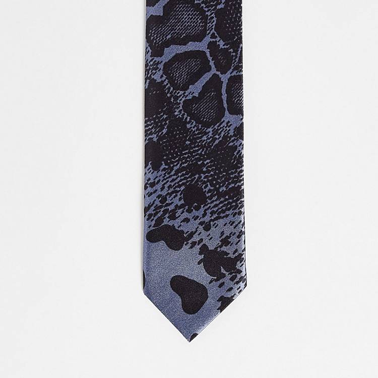 Cravatta scuro con stampa animalier multicolore Asos Uomo Accessori Cravatte e accessori Cravatte 