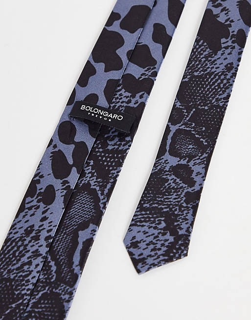 Asos Uomo Accessori Cravatte e accessori Cravatte Cravatta scuro con stampa animalier multicolore 