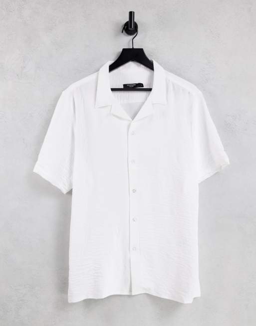 Bolongaro Trevor crepe slim fit revere collar short sleeve shirt