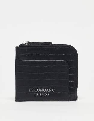 Bolongaro Trevor croc card holder in black - ASOS Price Checker