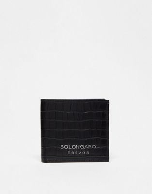 Bolongaro Trevor croc print wallet in black