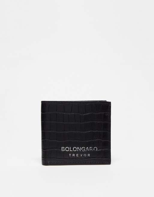 Bolongaro Trevor croc print wallet in black | ASOS