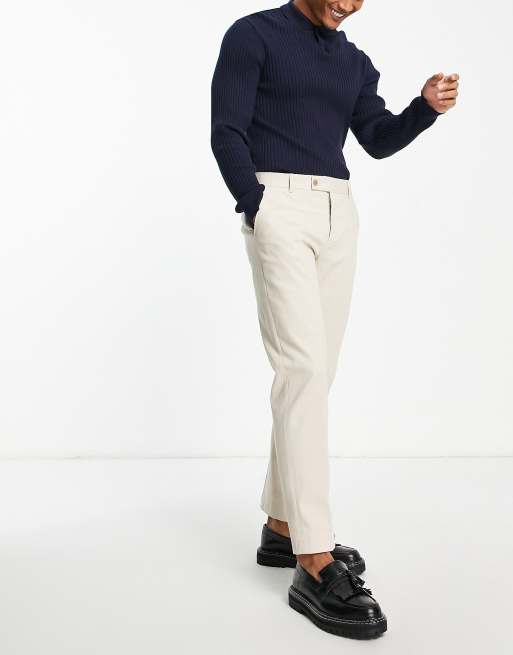 Bolongaro Trevor - Cropped beige habitbukser i Slim Fit