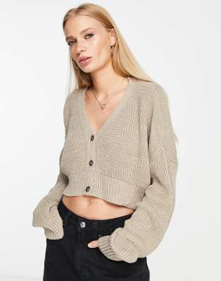 Bolongaro Trevor cropped knit cardigan in beige