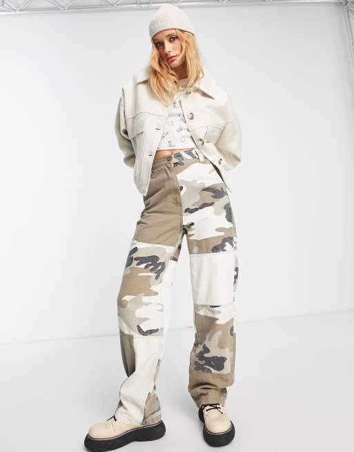 Topshop cropped clearance camo jacket