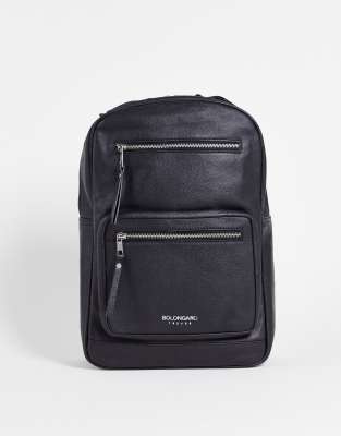 Bolongaro Trevor Double Zip Grain Leather Backpack In Black | ModeSens