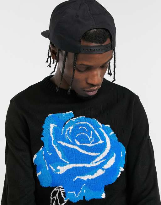 Black shop rose jumper