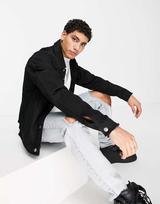 Bolongaro Trevor denim jacket in mid indigo | ASOS