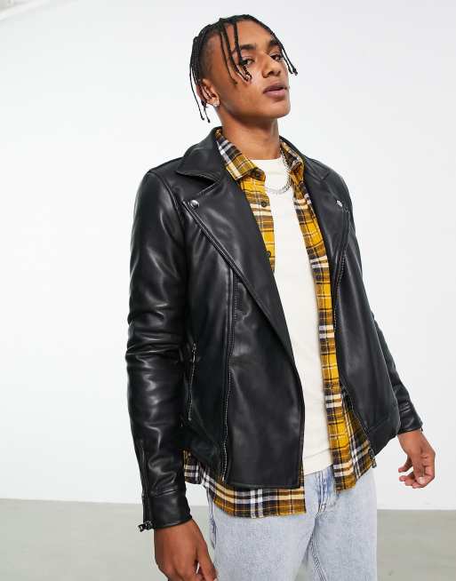 Asos leather jacket on sale sale