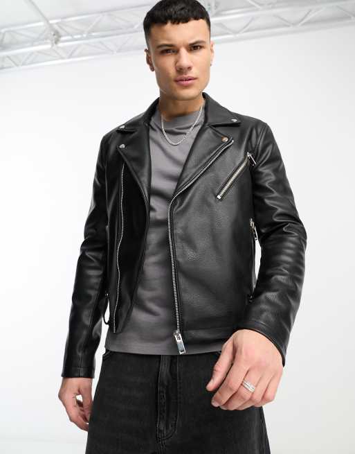 Bolongaro Trevor Reversible Aviator Shearling & Leather Jacket-Black - ASOS Outlet