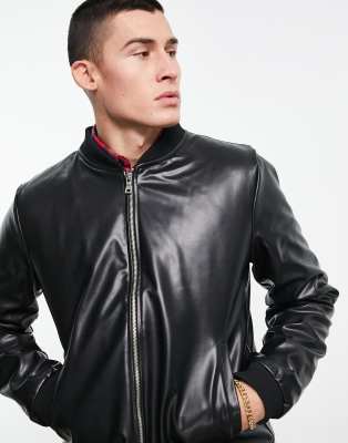 leather bomber jacket asos