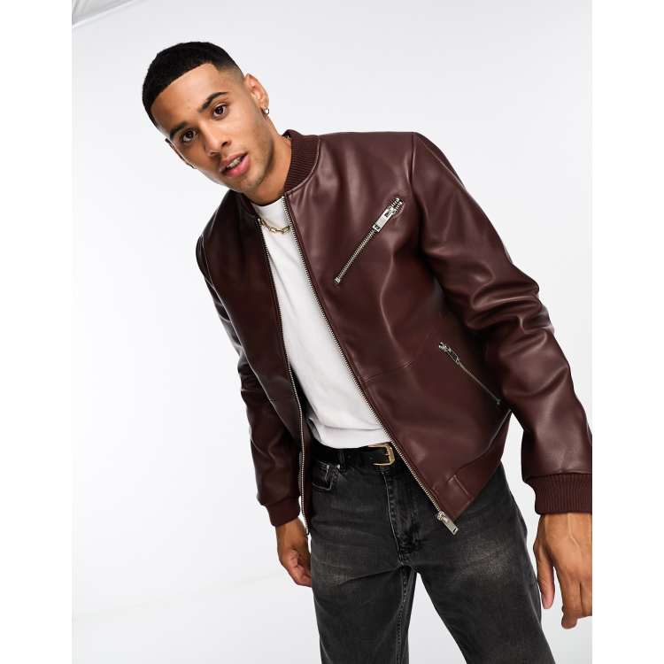 ClassicfuncenterShops T shirt sabbia con grafica di scorpione Bolongaro Trevor faux leather bomber jacket in vintage brown