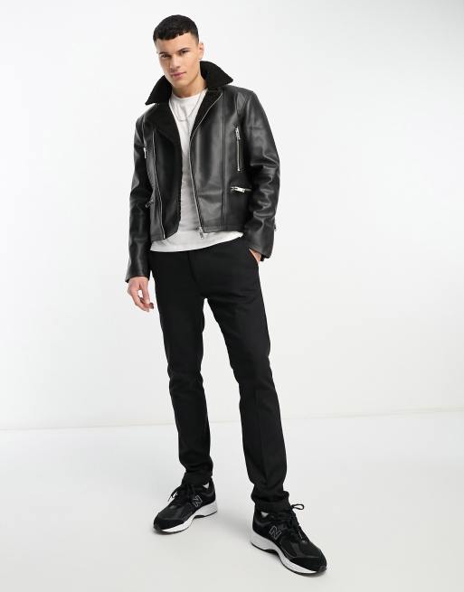 Faux biker jacket outlet mens