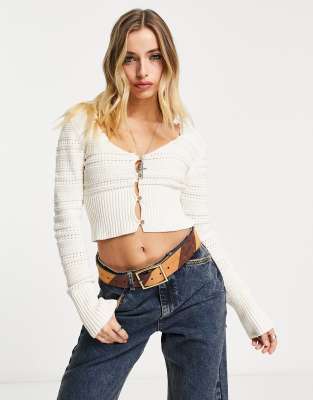 Bolongaro Trevor fitted textured knit cardigan in oatmeal - ASOS Price Checker