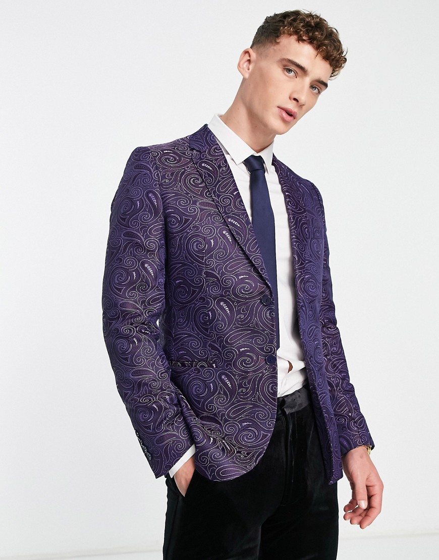 Bolongaro Trevor floral print suit jacket in purple