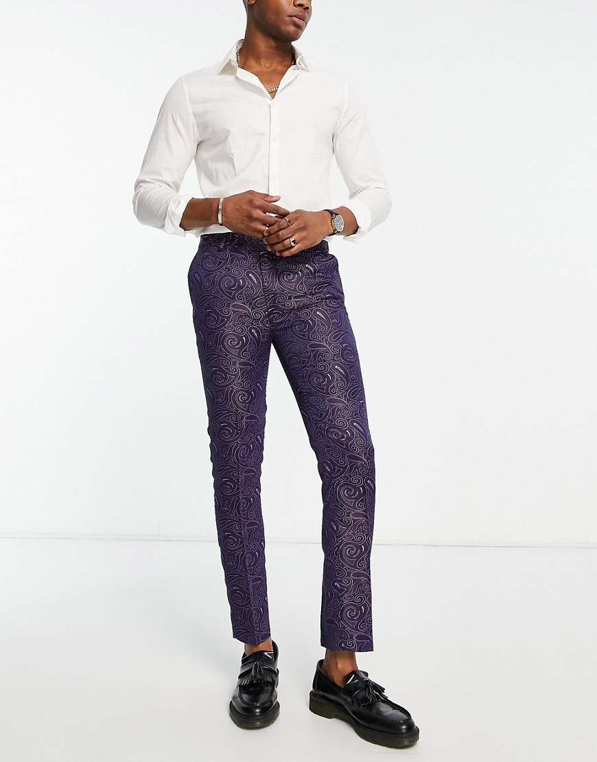 Bolongaro Trevor floral print suit pants in purple