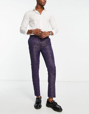 Bolongaro Trevor floral print suit trouser in purple  - ASOS Price Checker