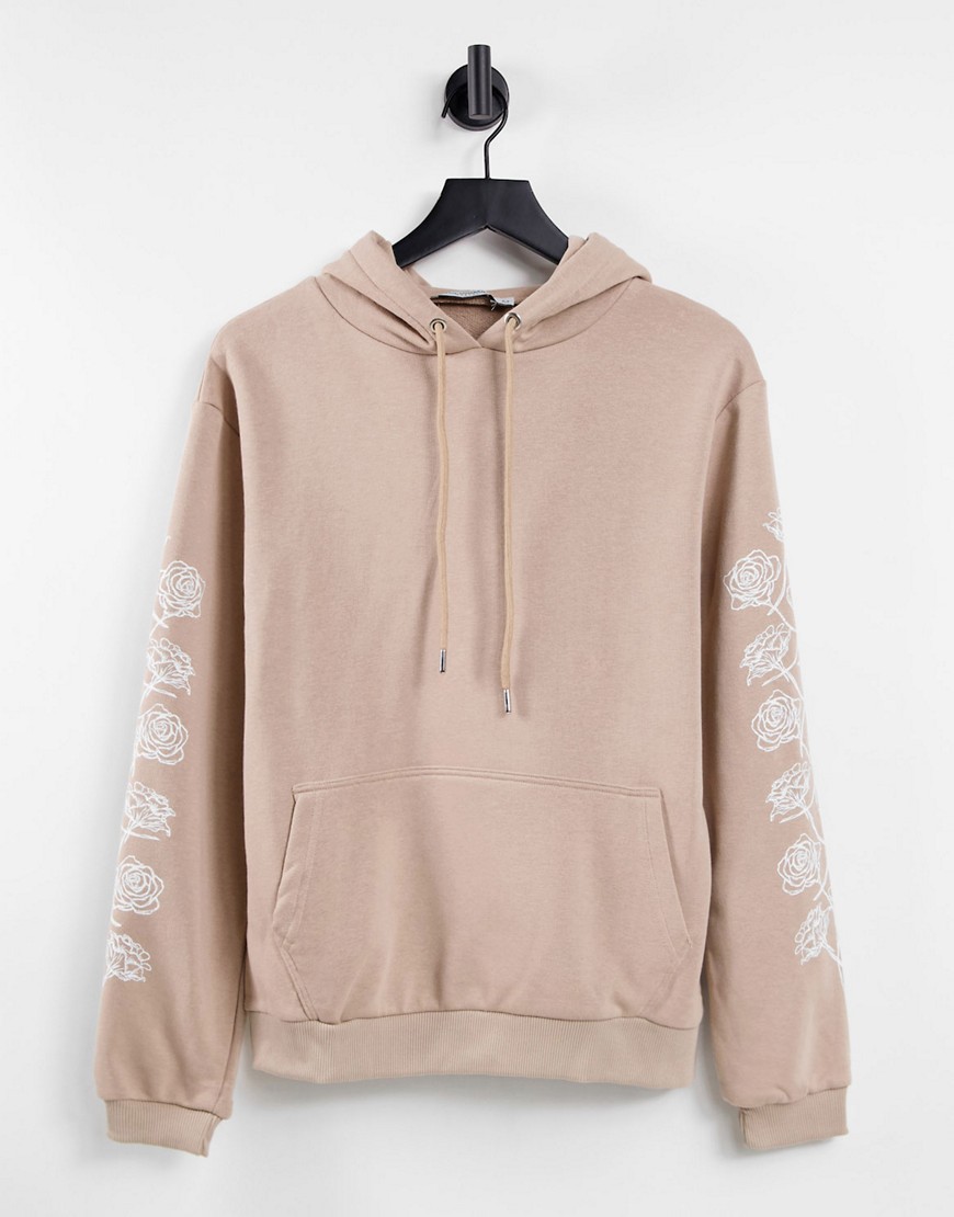 Bolongaro Trevor floral sleeve print hoodie-Neutral