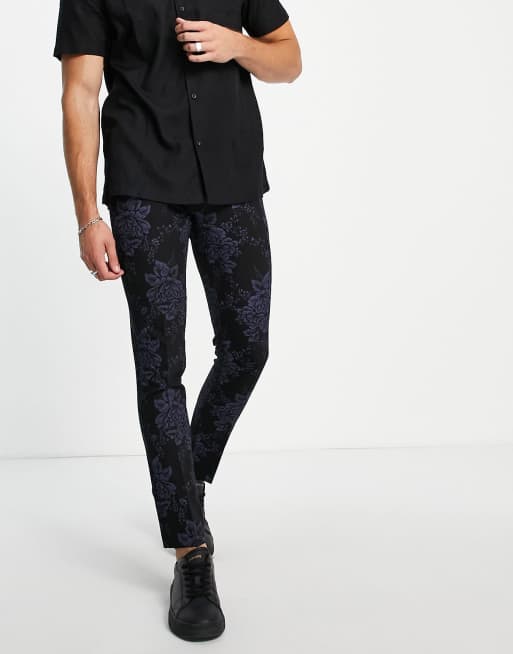 Bolongaro Trevor floral super skinny fit suit pant