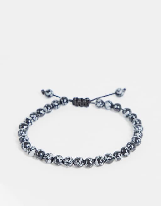 Bolongaro Trevor - Geknoopte kralenarmband in zwart