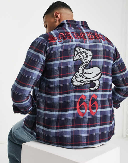 Bolongaro Trevor - Geruit overshirt in blauw