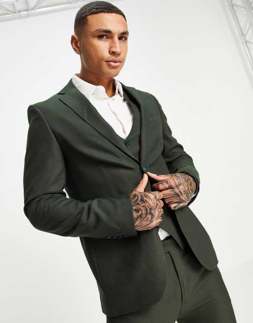 Bolongaro Trevor - Giacca da abito super skinny in tinta unita verde