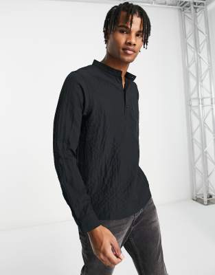 Bolongaro Trevor Bolongaro Trevor grandad shirt in black