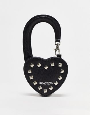 Bolongaro Trevor heart stud purse in black