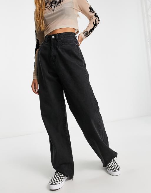 Bolongaro Trevor high waist wide leg 90s jeans in washed black | ASOS