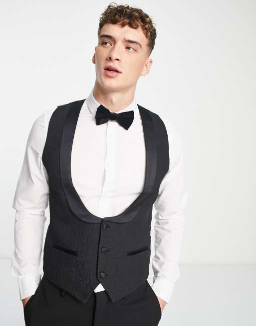 Bolongaro Trevor jacquard skinny fit tuxedo waistcoat 