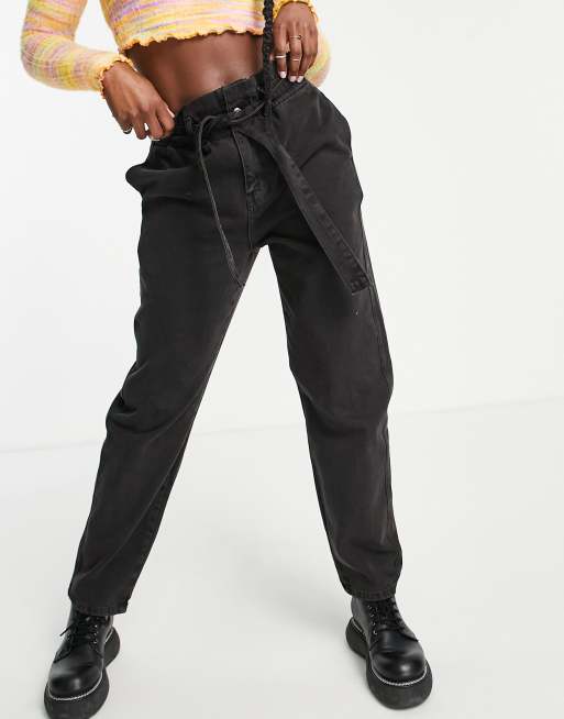 Bolongaro Trevor - Jean à taille haute froncée - Noir délavé