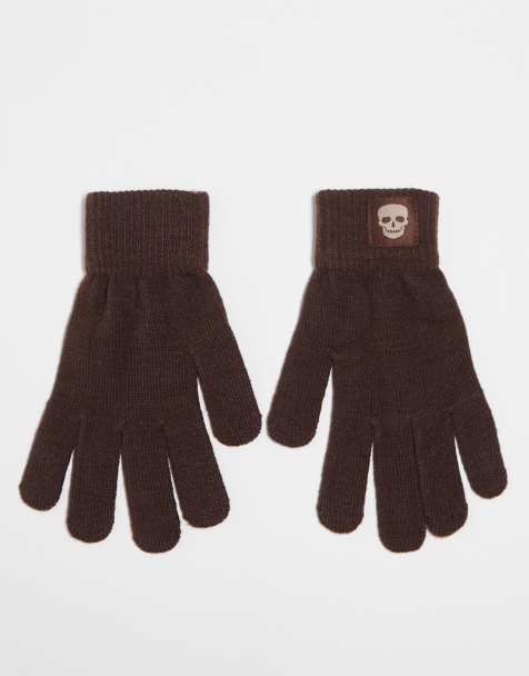 Bolongaro Trevor knitted gloves in sepia brown - view 1