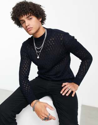 Bolongaro Trevor knitted jumper in navy - ASOS Price Checker