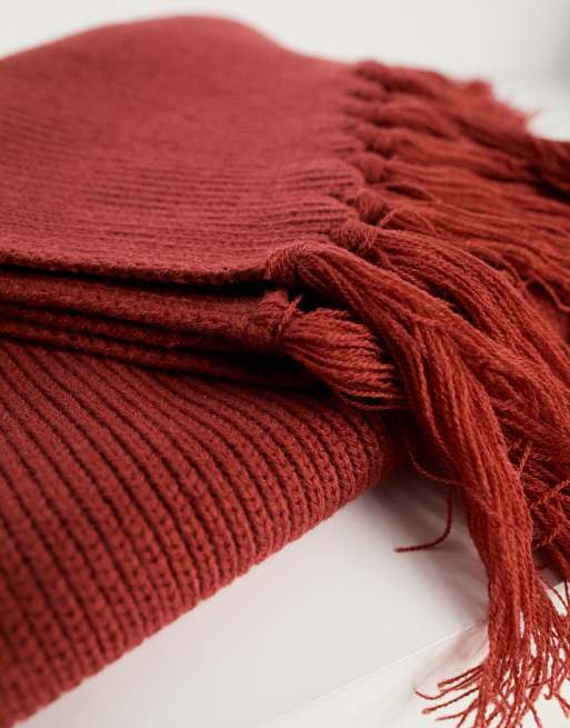 Bolongaro Trevor knitted scarf in chili red