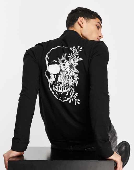 Bolongaro Trevor – Langärmliges Oberteil mit botanischem Totenkopf-Print hinten