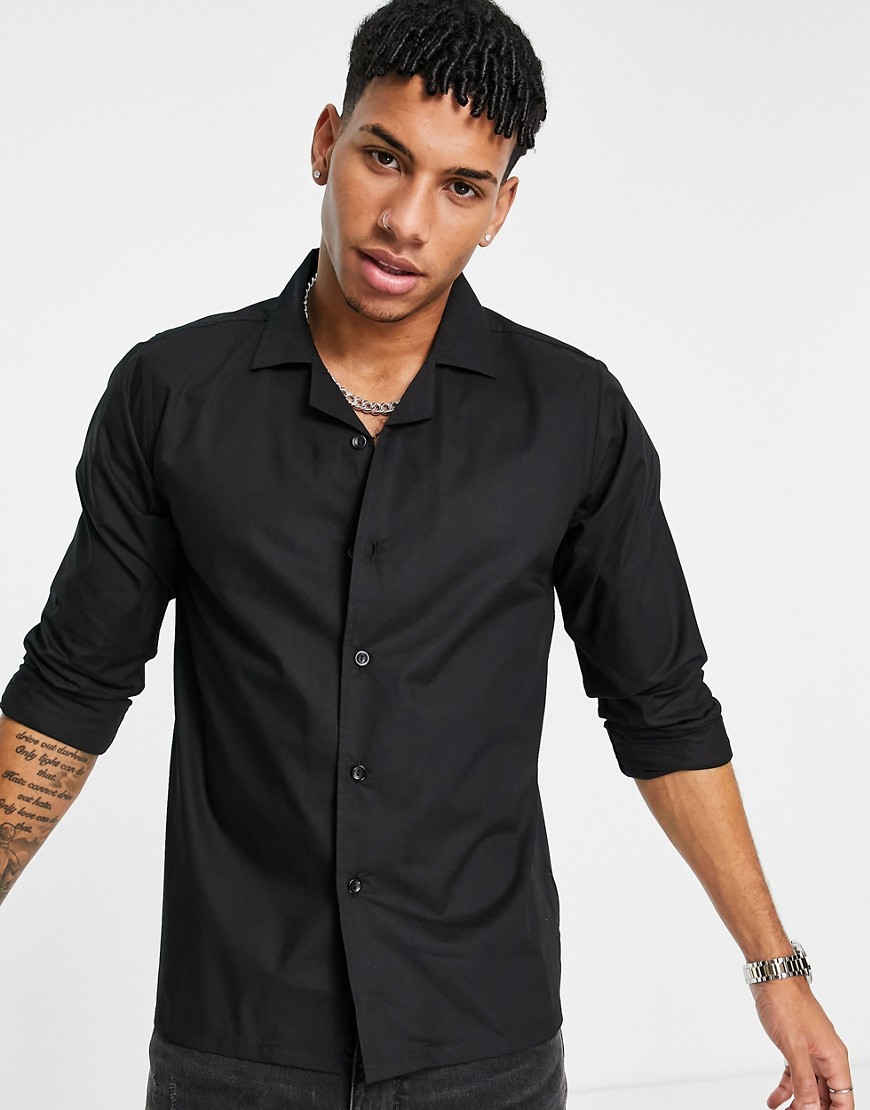Bolongaro Trevor - Langærmet skjorte med reverskrave-Sort