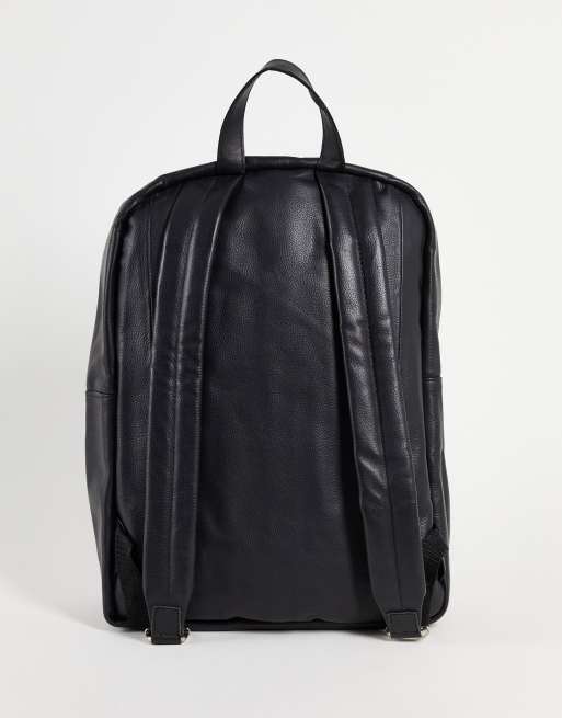 bolongaro trevor leather backpack with mesh pocket