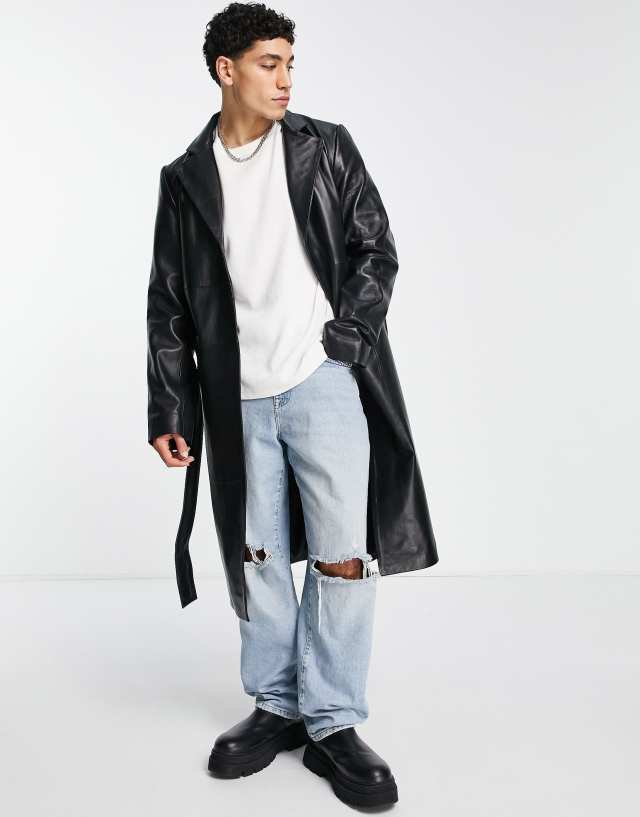 Bolongaro Trevor leather belted duster coat